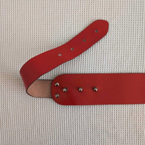 Premium Red Leather Belt - Picture 2 of 4